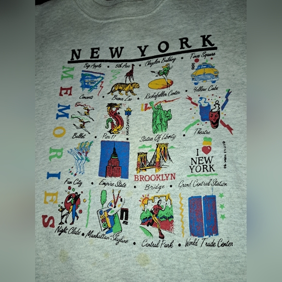 Vintage New York iconic tourist locations graphic crew neck - Picture 4 of 10